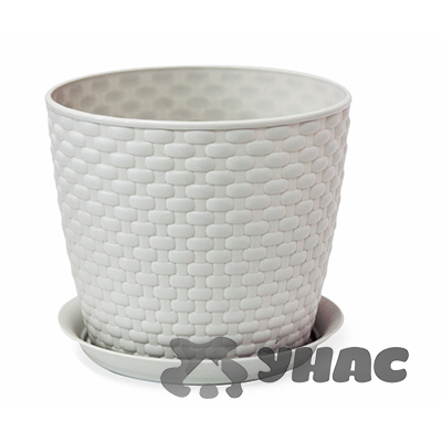 Кашпо РОТАНГ D180мм 3л с поддоном БЕЛ М3082(24) 