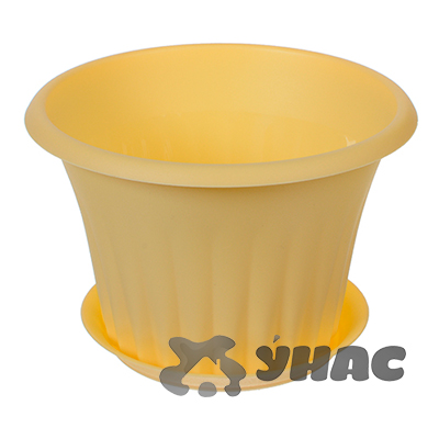 Кашпо КЭРОЛ 140мм 0,75л Банан с подставкой М3154(30) 