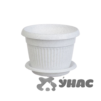 Кашпо Ливия 280 мм 7,4 л мраморный М3021 с подставкой 