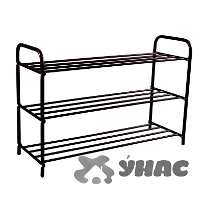 Подставка для обуви Альфа 33 Черный (3-х полочная 80 см ПДОа33Ч)