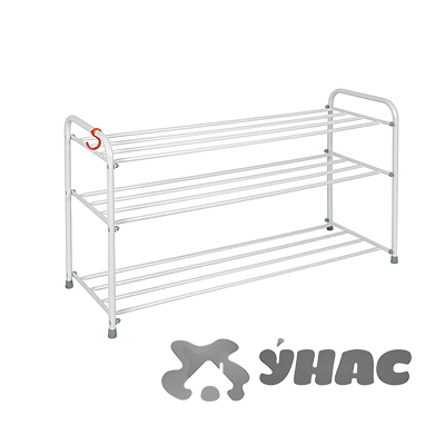 Подставка для обуви Альфа 33 Белый (3-х полочная 80 см ПДОа33Б)