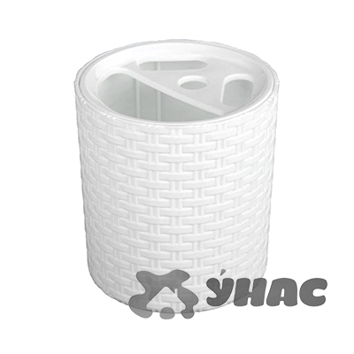 Подставка для зубных щеток белый  "Плетенка" БШ2534 (20/16) 