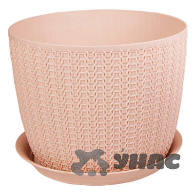 Кашпо ВЯЗАНИЕ D155мм 1,9л с под Белый М3120 х20 