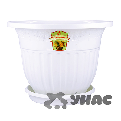 Горшок ЛОЗАННА 4л с подст. БЕЛЫЙ БШ1617 (20) 