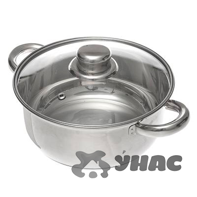 Кастрюля 1,7 л стеклянная крышка, нержавеющая сталь Джерси 822-066