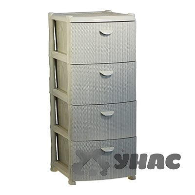 Комод 4-х секционный Вязание Бел. ротанг М2817