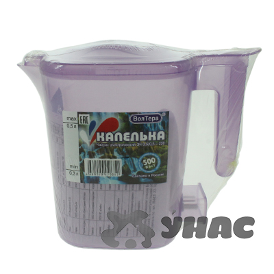 Электрочайник ЭЧ 0,5/0,5-220 "Капелька" 0,5л/0,5кВт (цвет Синий прозрачный)