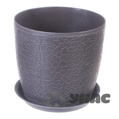 Кашпо ВЕРОНА 160мм 2.3л с подст Графит М3096(20) 