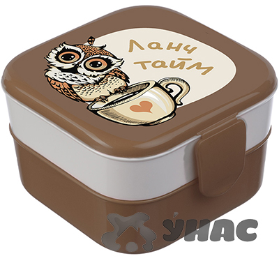 Контейнер для обеда (0,4+0,4л) М1232 совы (12)