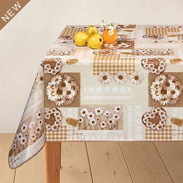 Клеенка 140*20 ДЕКОРАМА 233А (ромашки беж.) Турция