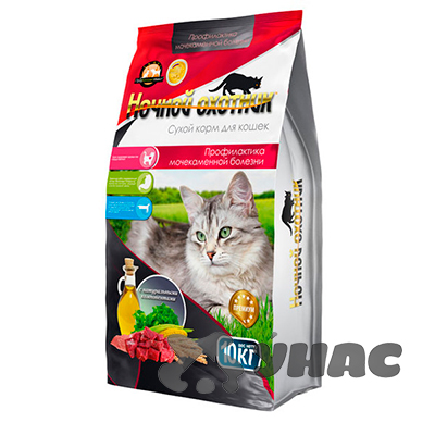 Ночной охотник Корм сухой для кошек 10кг Профилактика мочекаменной болезни