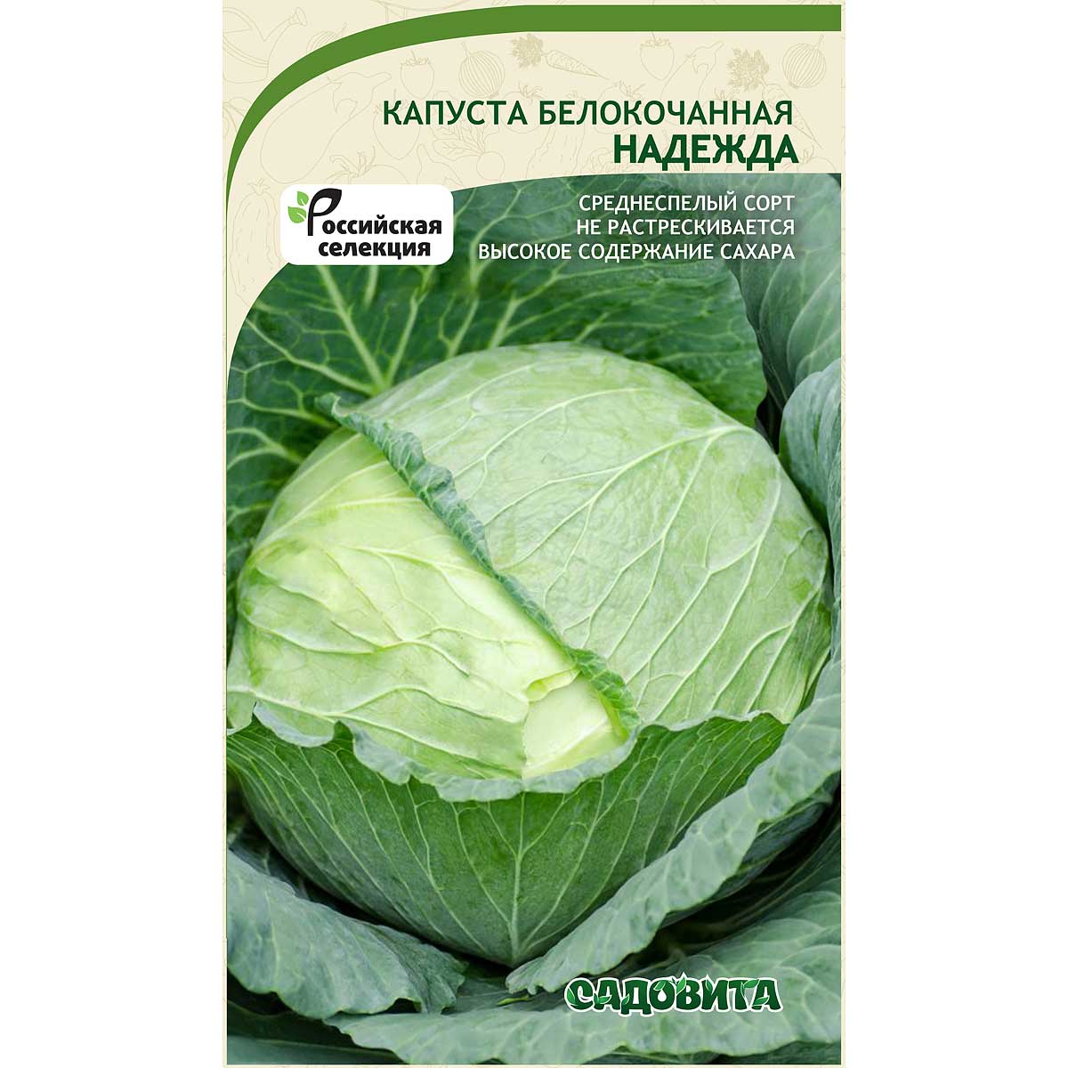 Купить семена Капуста Надежда белокочанная 0,5 гр Садовита Ц оптом от  производителя