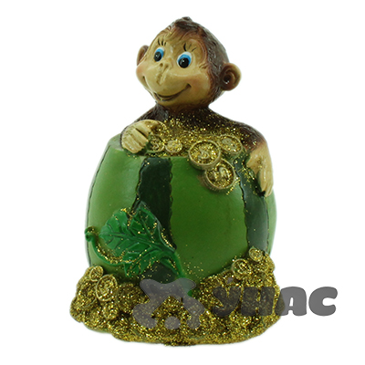 Копилка 5122А полистоун Обезьяна 7,5см с арбузомх96