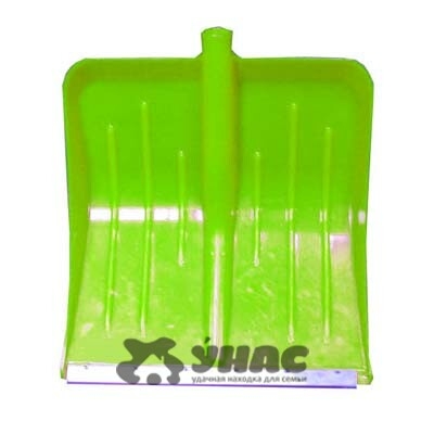 Лопата снеговая пласт с планк 430х490 МЕТЕЛИЦА ЛЮКС d32 ЗЕЛЕНАЯ (10)