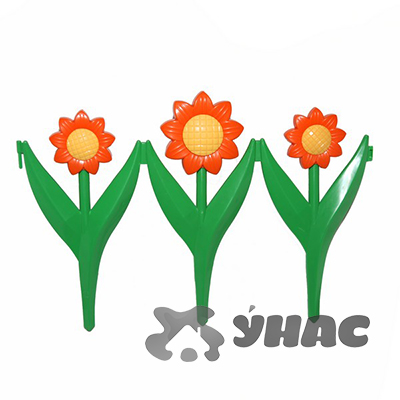 Заборчик декор."Ромашка" 32,5см*2,25м 5шт Цвета в ассортименте КП