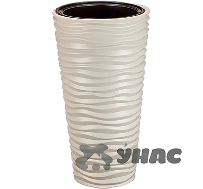 Кашпо ДЮНА 340*630 9/42л со вставкой кремовый М3402 