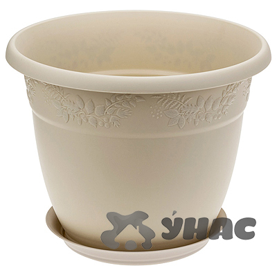 Кашпо РЯБИНА 130мм 0,8л с подст. Латте М3052 