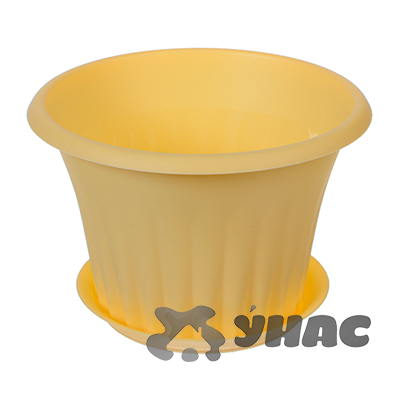 Кашпо КЭРОЛ 120мм 0,45л Банан с подставкой М3153 (20) 