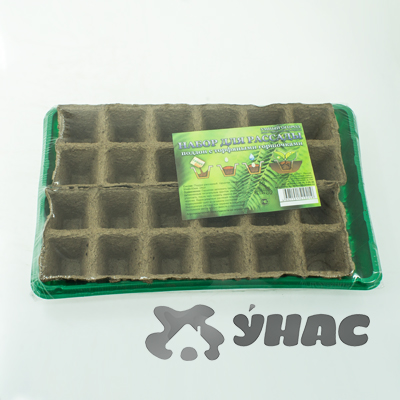 Минипарник с торфяными горшочками 24 ячейки 50*50 + крышка (12) 