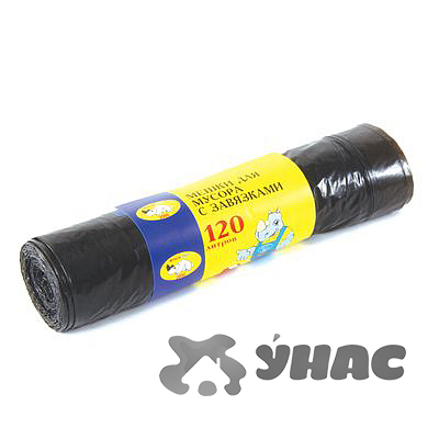 Мешки для мусора 120 л 10 шт с завязкой Мультипласт