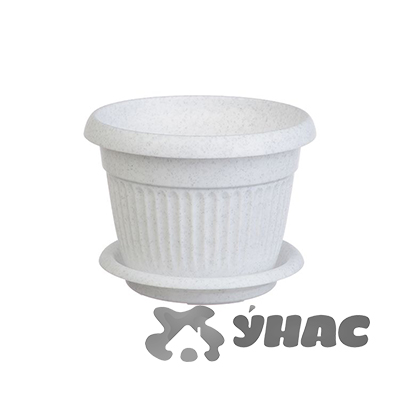 Кашпо Ливия 160 мм 1,4 л мраморный М3010 с поддоном 