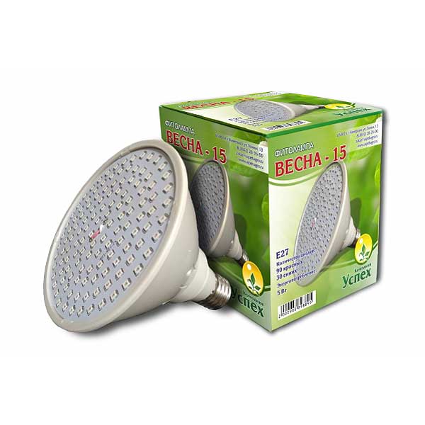 Фитолампа Весна-15W(потребление 6W)(Е27)  190LM (8895)