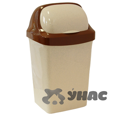 Контейнер для мусора 9 л Ролл топ бежевый мраморный М2465