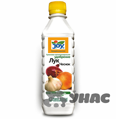 Удобрение жидкое 0,5л. Лук,чеснок (лигногумат) JOY х16 