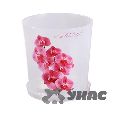 Горшок Для Орхидей 1,8л с поддоном ПРОЗРАЧНЫЙ БШ1604 (30) 