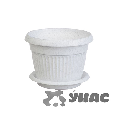 Кашпо Ливия 420 мм 26 л мраморный М3028 с подставкой 