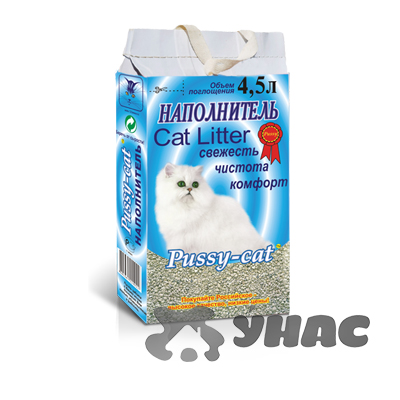 Наполнитель Pussy-cat цеолитовый 4,5л зап/3 шт