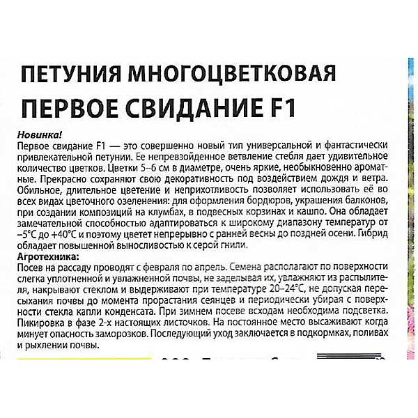 Петуния Первое свидание F1Премиум Сидс Ц 