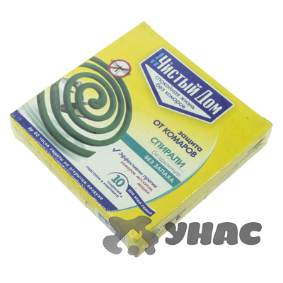 Антикомариные спирали упаковка 10 шт Чистый дом 02-076