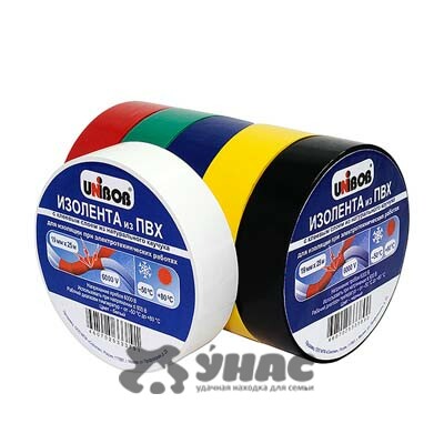 Изолента UNIBOB 19мм х 20м зеленая (цена за 10шт) 59491 х6