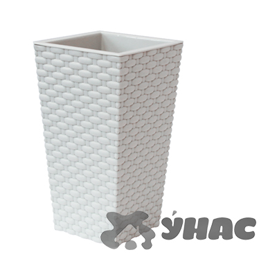 Кашпо РОТАНГ 138*138*250 1,5л белый М3085 (12) 