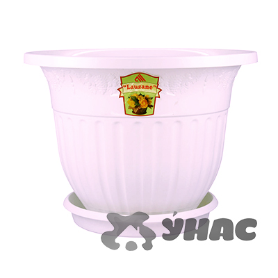 Горшок ЛОЗАННА 40л с подст. БЕЛЫЙ БШ1616 (5) 