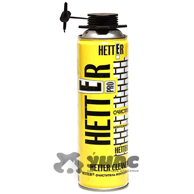 Очиститель монтажной пены HETTER (брутто410-420г) 0,65л х16