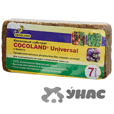 Кокосовый субстрат 650гр (7л) универсальный (брикет) COCOLAND Universal (24) 