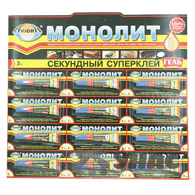 Клей Монолит Гель 3г 403-202 (цена за лист 12шт) x24