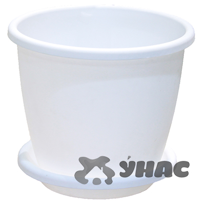 Горшок АФИНА 3л БЕЛ с поддоном БШ6541 (24) 