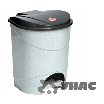 Контейнер для мусора с педалью 7 л мраморный М2890