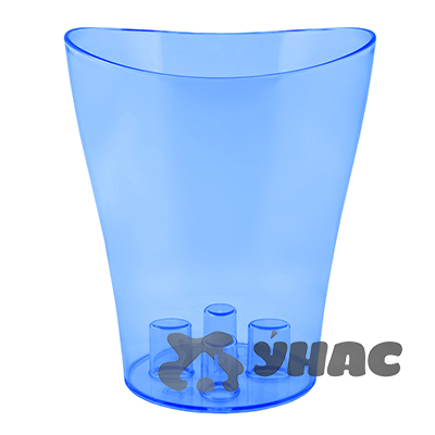 Горшок НИКА для орхидеи 13*15,5 1,1 л.синий-прозрачный 13/156 