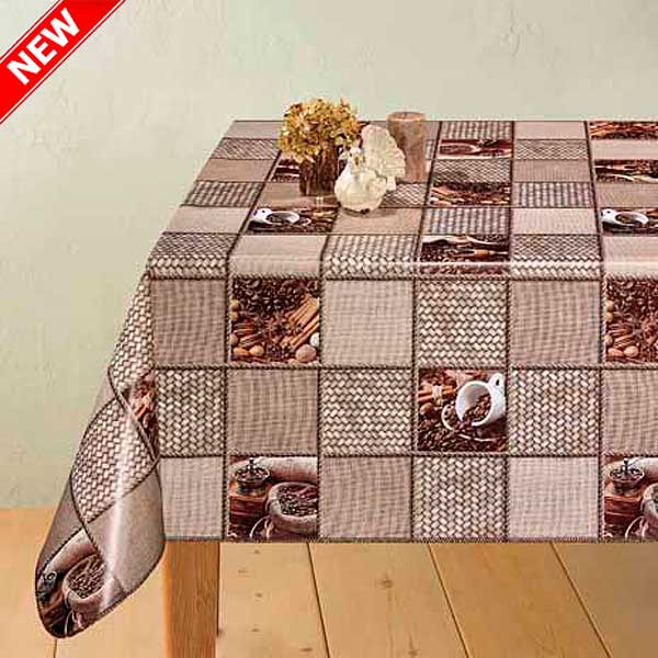 Клеенка 140*20 ДЕКОРАМА 196А (Квадраты, кофе) ТУРЦИЯ
