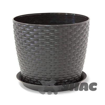Кашпо РОТАНГ D210мм 4,7л с поддоном КОР М3083(20) 