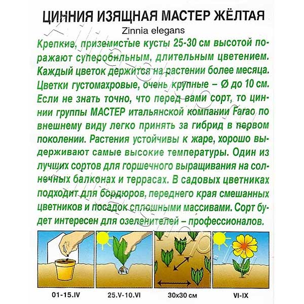 Циния Мастер желтая Аэлита Ц 