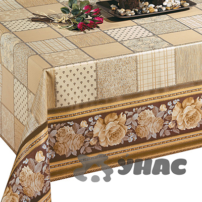 Клеенка 140*20 ДЕКОРАМА 142А (плитка, беж.кайма) ТУРЦИЯ