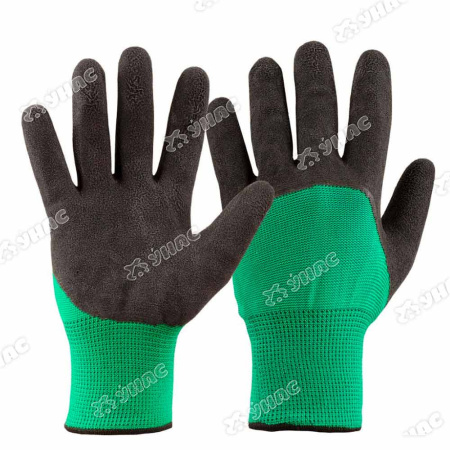 Перчатки "обливные" нейлон вспенный ПВХ. зелено-черные. Облив 1/2 NA2085 (12/600)