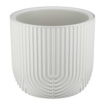 Кашпо РАМОНА D220мм 3,7л со вставкой белый ротанг М3262 х8 