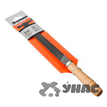 Напильник ЕРМАК 150 мм плоский с деревянной ручкой 645-016