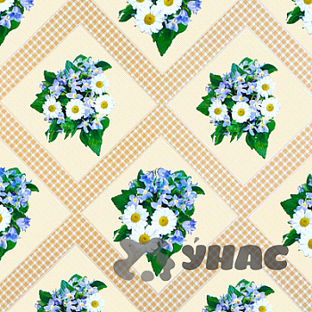 Клеенка тканая основа 125*25м 1 сорт 429/2 (цветы, клетка) Тверь